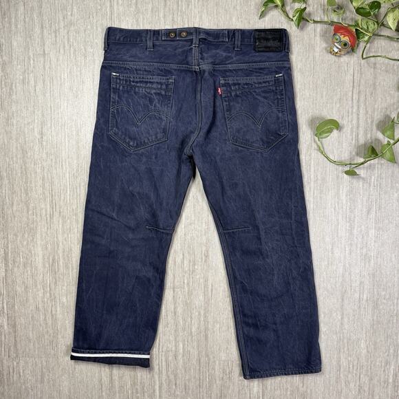 Y2K Levi’s 569 Loose Straight Jeans Workwear Dark Indigo Double Button 40x30